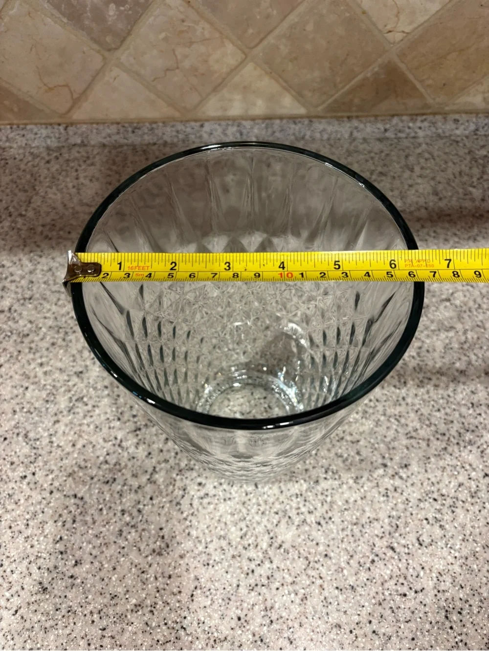 Mid Century Crystal Vase w/ a Diamond Pattern